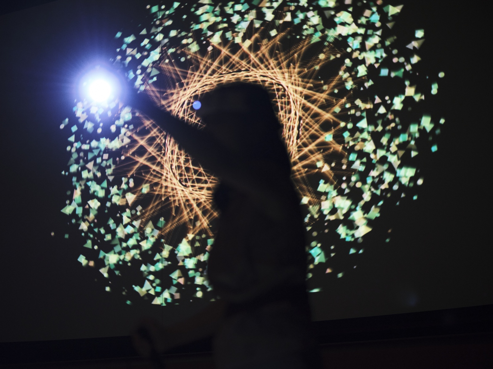 Performer silhouette with projection
